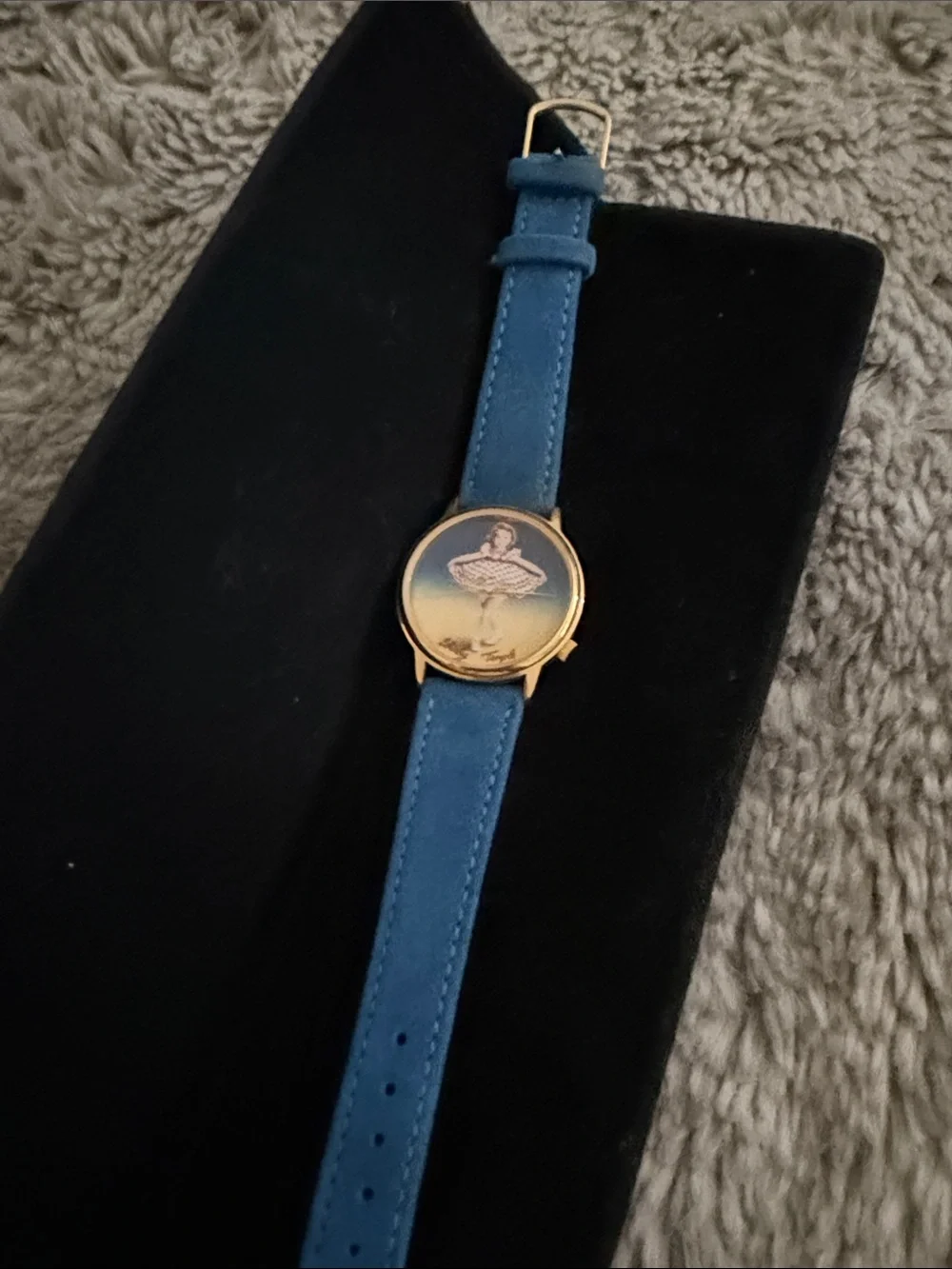 Blue Strap Gold-Tone Ballerina Dial vintage Watch